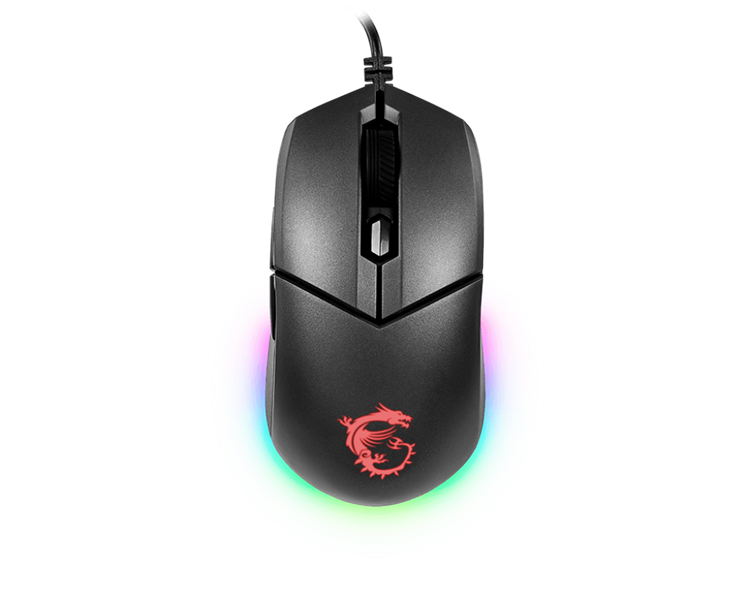 Мышь проводная Gaming Mouse MSI Clutch GM11, Wired, DPI 5000, symmetrical design, RGB lighting, Black