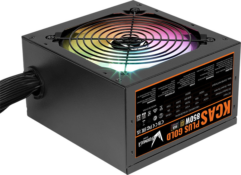 блок питания Formula V Line KCAS PLUS GOLD 850W RGB, 850W, ATX3.1/PCIe5.1, APFC, 80+ Gold, 12cm Fan