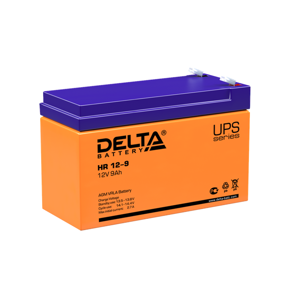 Аккумуляторная батарея Delta Аккумуляторная батарея для ИБП HR 12-9 (12V / 9Ah) (4614010180014)