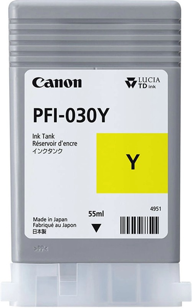 Картридж Canon PFI-030Y желтый для imagePROGRAF TA-20, TA-30, TM-240, TM-340 (55мл)