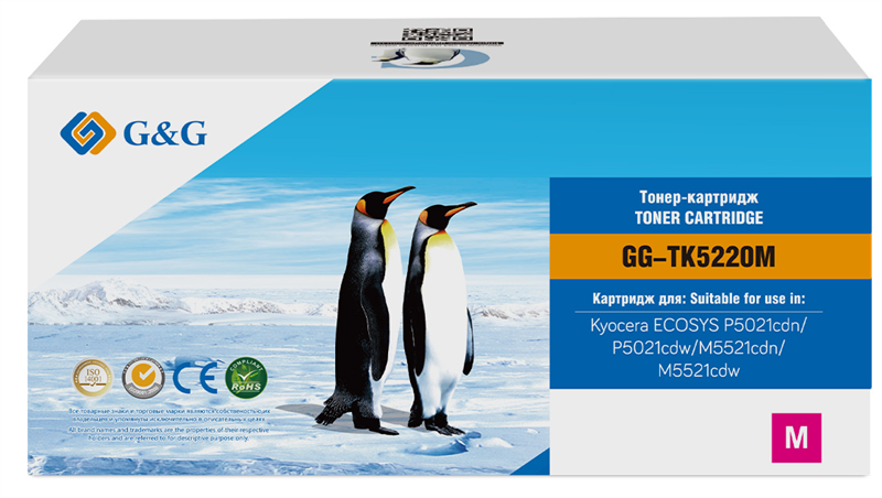 Тонер-картридж G&G GG-TK5220M пурпурный (1200стр.) для Kyocera ECOSYS P5021cdn/P5021cdw/M5521cdn/M5521cdw