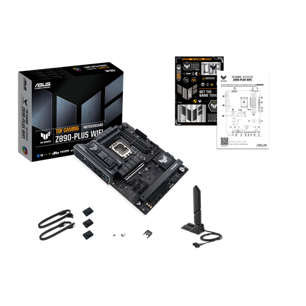 Материнская плата ASUS TUF GAMING Z890-PLUS WIFI, LGA1851, Z890, 4*DDR5, 4*SATA, 4*M.2, 6*USB 3.2, Type-C, 2*PCIx16, 1*PCIx4, 2*PCIx1, Thunderbolt™ 4, HDMI+DP, ATX; 90MB1IQ0-M0EAY0