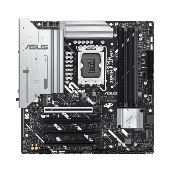 Материнская плата ASUS PRIME Z890M-PLUS WIFI, LGA1851, Z890, 4*DDR5, 6*SATA, 3*M.2, 5*USB 3.2, 4*USB 2.0, Type-C, 3*PCIx16, HDMI+DP, mATX; 90MB1J80-M0EAY0