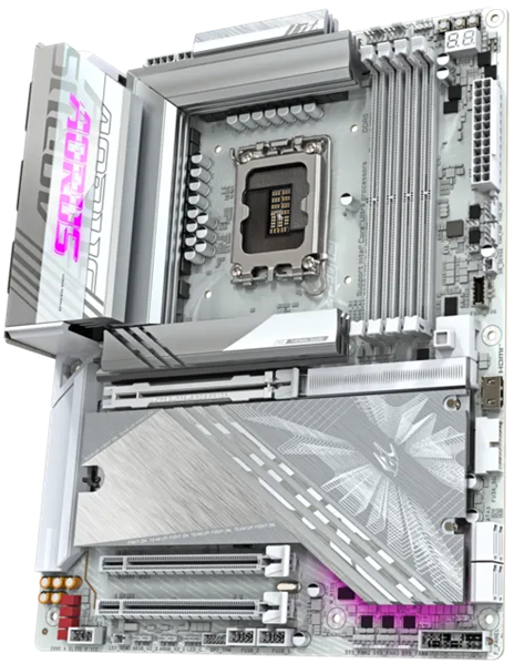 Материнская плата GIGABYTE Z890 A ELITE X ICE, LGA1851, Z890, 4*DDR5, 4*SATA, 5*M.2, 4*USB 3.2, 4*USB 2.0, Type-C, 3*PCIx16, 3*PCIx1, ATX