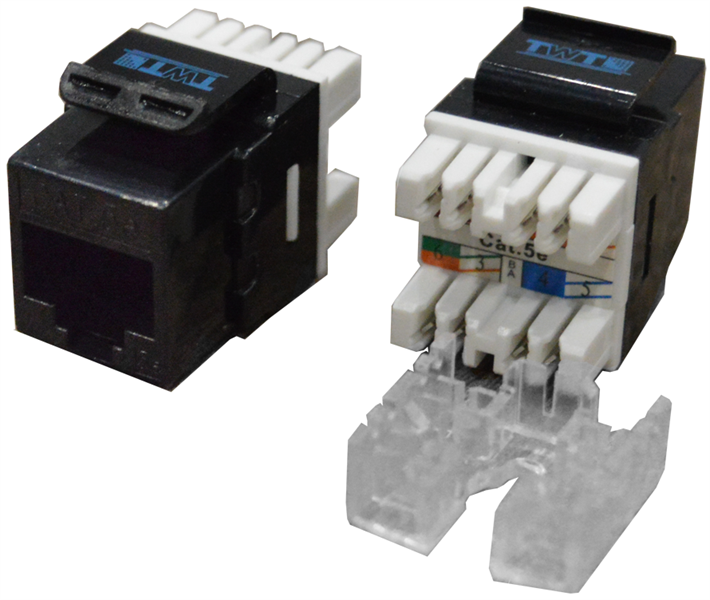 Модуль Keystone RJ45, Cat.5E, UTP, 180 градусов, черный