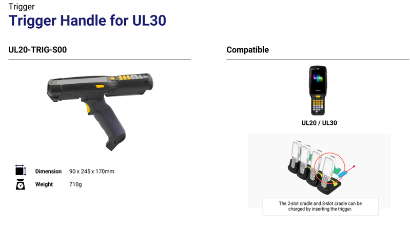 Пистолетная рукоятка M3 Mobile ASSY: UL20/UL30 Trigger Handle
