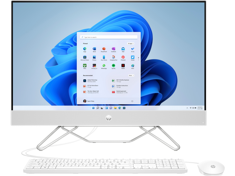 HP 27-cb1102ci NT 27" FHD(1920x1080) Core i3-1215U, 8GB DDR4 3200 (1x8GB), SSD 512Gb, Intel Internal Graphics, noDVD, kbd&mouse wired, HD Webcam, Starry White, Windows11, 1Y Wty