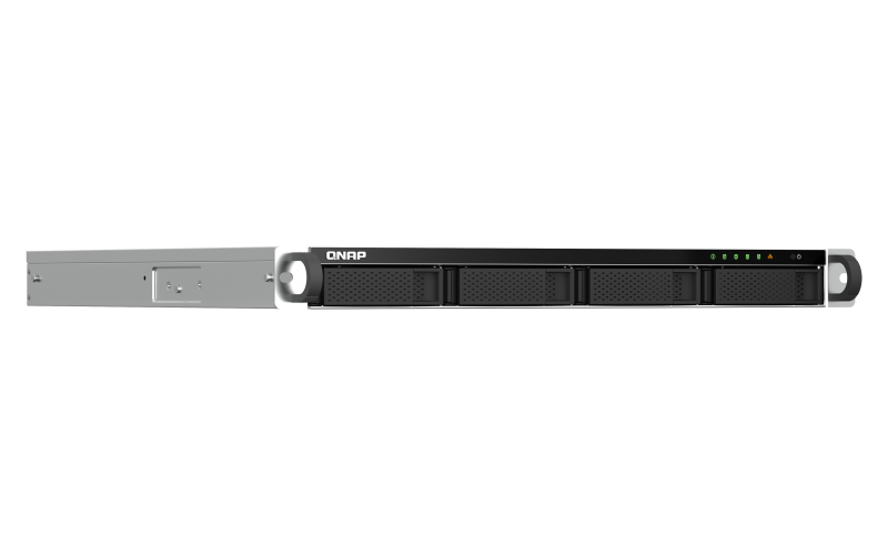 Система хранения данных QNAP SMB 1U/4bay QC 2,0GhzCPU/8Gb(upto16Gb)/upto 28HDD with TL-R1200S-RP/SATA(3,5" 2,5")/ 2xUSB3.2 2xUSB2.0/1xEXP.slot/1xHDMI/2x2,5GbE/iSCSI/2xPS/no rail(RAIL-B02)/3YW TS-464U-RP-8G-EU-QL