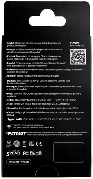 Твердотельный накопитель Patriot SSD Viper PV593 1TB M.2 2280 NVMe PCIe Gen5 x4 R14000/W10000 TBW 700TB DRAM-buffered ECC