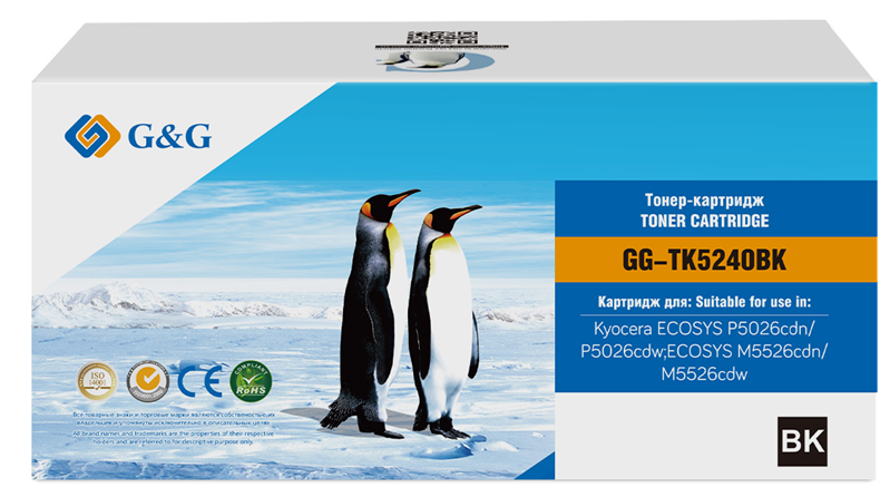 Тонер-картридж G&G GG-TK5240BK черный (4000стр.) для Kyocera ECOSYS P5026cdn/P5026cdw;ECOSYS M5526cdn/M5526cdw