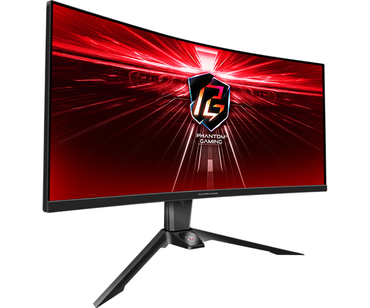 Монитор ASROCK 34" PG34WQ15R2B VA Curved 3440x1440 1 ms MPRT 550 cd 165Hz HDR 400 VESA HAS Tilt HDMI*2 DP Type C black