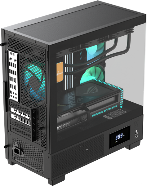 корпус Formula V Line Crystal E1M Black, MATX, USB3.0*2, Switch Display Panel
