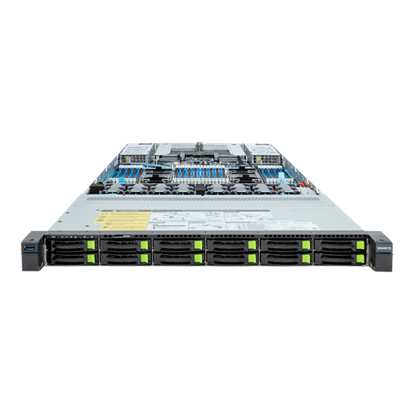 Gigabyte Server Platform R183-S96 / 1U / 2xIntel (Gen 4/5) / 2xHS / 32xDIMM / 12xSFF NVME/SAS/SATA / 2xGbE / 2xOCP 3.0 / 2xFHHL / 2x1600W / Rails