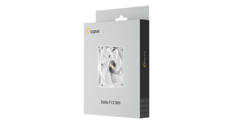 Вентилятор для корпуса Ocypus Delta F12 WH, 120x120x25mm, 4-PIN PWM, 500-2000 RPM, 29 DBA MAX, HYDRO BEARING