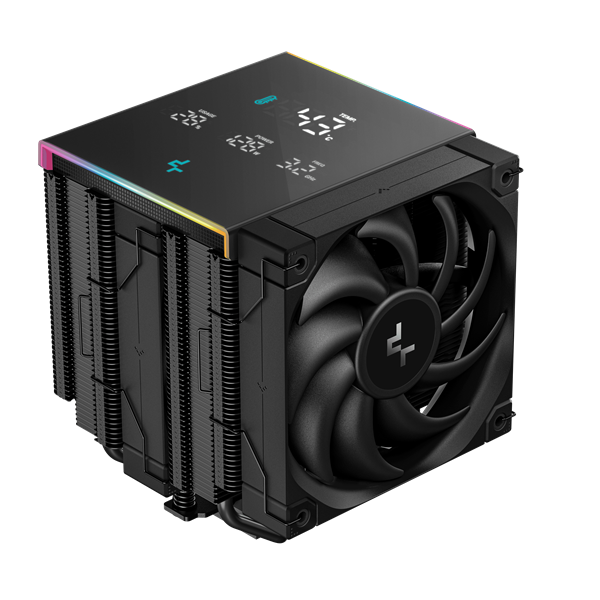 Кулер для процессора DEEPCOOL AK620 DIGITAL PRO LGA20XX/1700/1200/115X/AM5/AM4 (8шт/кор, TDP 260W, PWM, DUAL Fan 120mm, 6 тепл. трубок, ARGB, черный) RET (R-AK620-BKAPMN-G)