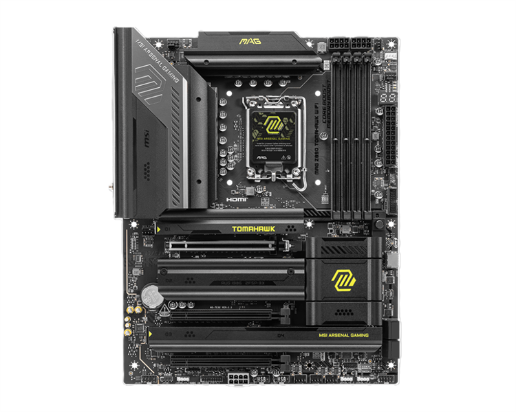 Материнская плата MSI MAG Z890 TOMAHAWK WIFI MAG Z890 TOMAHAWK WIFI, Z890, LGA1851, 4DDR5, 3PCIEx16,4M.2,4SATA3,2USB 4,1USB3.2 Gen2X2
