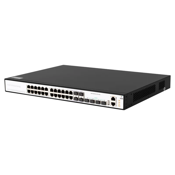 Коммутатор SNR Ethernet коммутатор, 24 порта PoE 10/100/1000Base-T, 4 порта 1/10GBase-X SFP+, L3, (бюджет PoE 370Вт), 220V AC