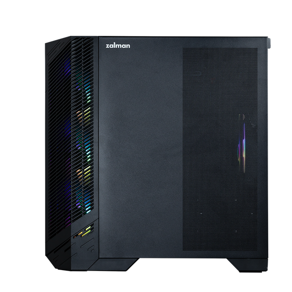 корпус ZALMAN D50, ATX, BLACK, WINDOW, 1xCombo (2.5'' or 3.5''), 2x2.5'', 2x3.5'', 1xUSB TYPE-C, 2xUSB3.0, SIDE 3x120 ARGB, REAR 2x120 ARGB