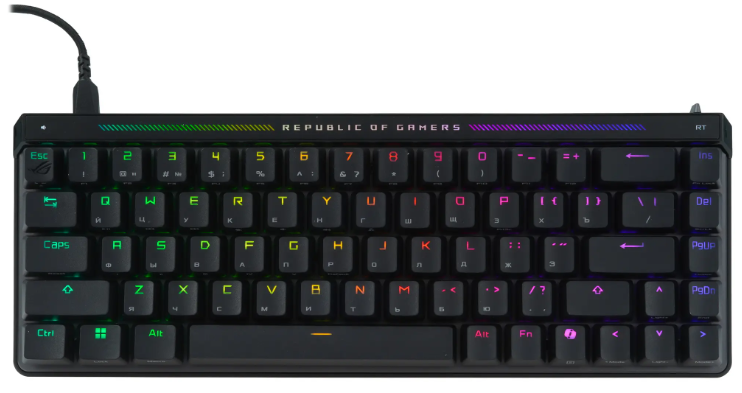 Клавиатура ASUS M605 ROG FALCHION ACE HFX, Wired, 65%, PBT, RGB Lighting, Black