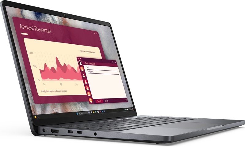 Ноутбук Dell Pro 14 Core 7 250U 14,0" FullHD+300nit AG,300 nit,32 GB DDR5 (2x16GB),1TB SSD,Intel graphics,3 cell 55 Wh,Backlit,FPR,Thunderbolt, ,Linux,1,37kg,2y,KB Eng/Rus