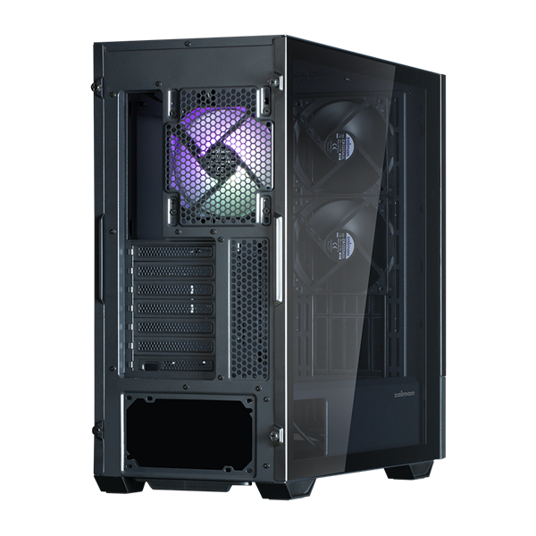 корпус ZALMAN Z10 DS, ATX, BLACK, WINDOW, built-in 15.6-inch FHD display, 2x3.5", 2x2.5", 2xUSB3.0, 1xUSB 3.1 Type-C, FRONT 2x120mm, REAR 1x120mm ARGB
