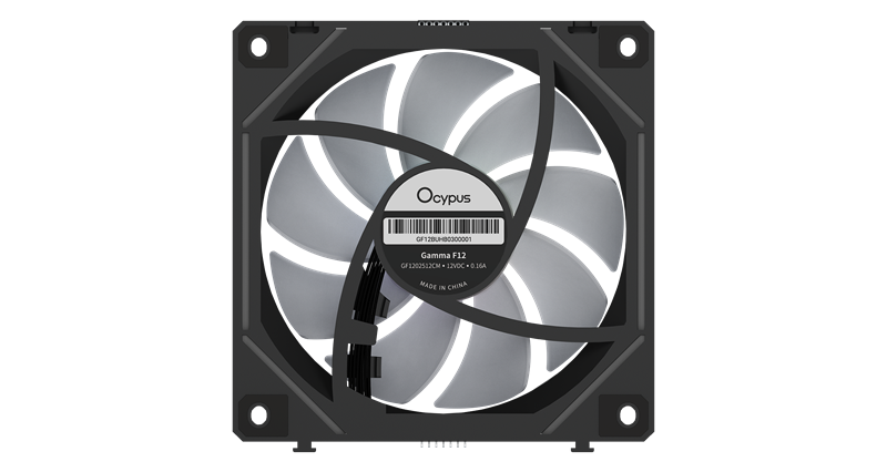 Вентилятор для корпуса Ocypus Gamma F12 UNI BK ARGB 3 IN 1, 3x120x120x25mm, 4-PIN PWM, 800-1800 RPM, 31 DBA MAX, HYDRO BEARING