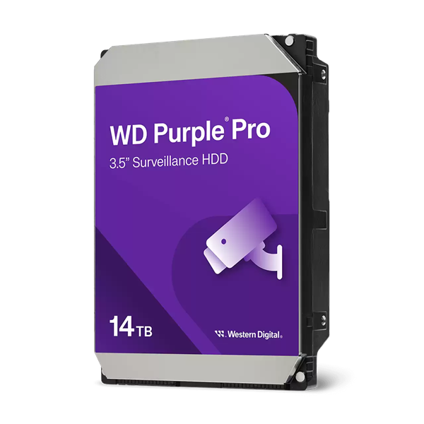 Жесткий диск Western Digital Purple Pro HDD 3.5" SATA 14TB, 7200 rpm, 512MB buffer (DV&NVR + AI), WD142PURP, 1 year