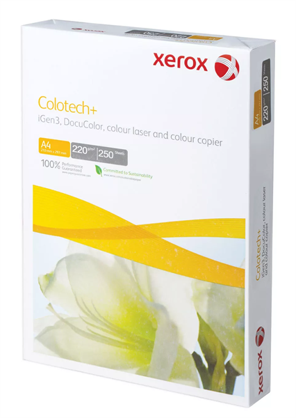 Бумага XEROX Colotech Plus 170CIE, 220г, A4, 250 листов (кратно 4 шт) (См. 003R94668)