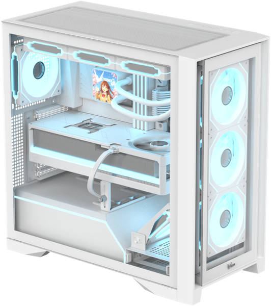 корпус Formula V Line Air Power G8 White, ATX, Dual Front Panels, TYPE-C*1, USB3.0*1 (замят угол)