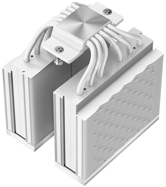 Кулер для процессора PCCooler RZ620 WH, 2x120mm FAN, 6 HEAT PIPES, 4-PIN PWM, 500-2200 RPM, 32 DBA, FDB BEARING, LGA 1851/1700/1200/115X, AMD AM5/AM4