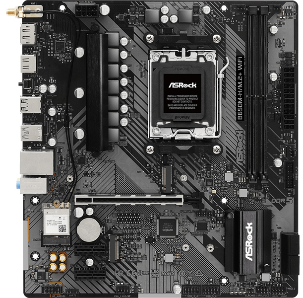 Материнская плата ASROCK B760M PRO RS WIFI, LGA1700, B760, 4*DDR5, 4*SATA, 3*M.2, 3*USB 3.2, 2*USB 2.0, Type-C, 2*PCIx16, 1xM.2 (Key E), HDMI+DP, mATX