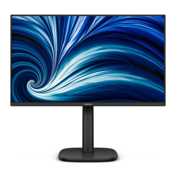 Монитор 23,8" Philips 24B2U3301 1920x1080 WLED 16:9 IPS 300cd, 1500:1, 4ms, 50M:1, 178°/178°, HDMI, DP, USB Hub: 4*USB3.2, USB-C(90W), RJ45, Speak, 120Hz, Tilt, Height, Swivel, Pivot, Internal, VESA, Black,3y