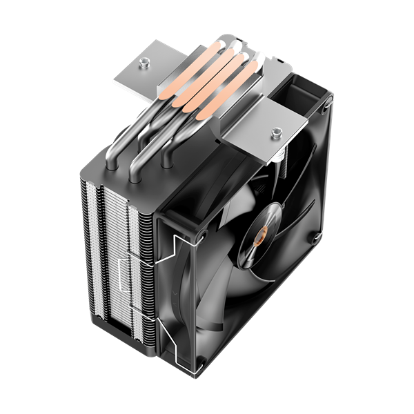 Кулер для процессора Ocypus Delta A40 Elite BK, 120mm FAN, Top Panel, 4 HEAT PIPES, 4-PIN PWM, 500-2000 RPM, 29DBA, HYDRO BEARING, LGA115X/1200/1700/18XX, AM4/AM5