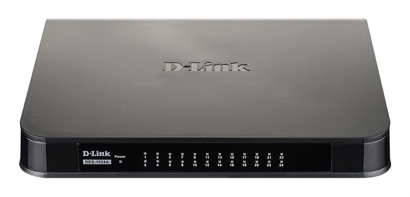 Коммутатор D-Link Неуправляемый коммутатор, 24x100Base-TX, корпус пластик