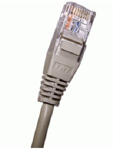 Патч-корд Патч-корд 2-х парный TWT UTP кат.5e, с заливными колпачками, 1.0 м, серый