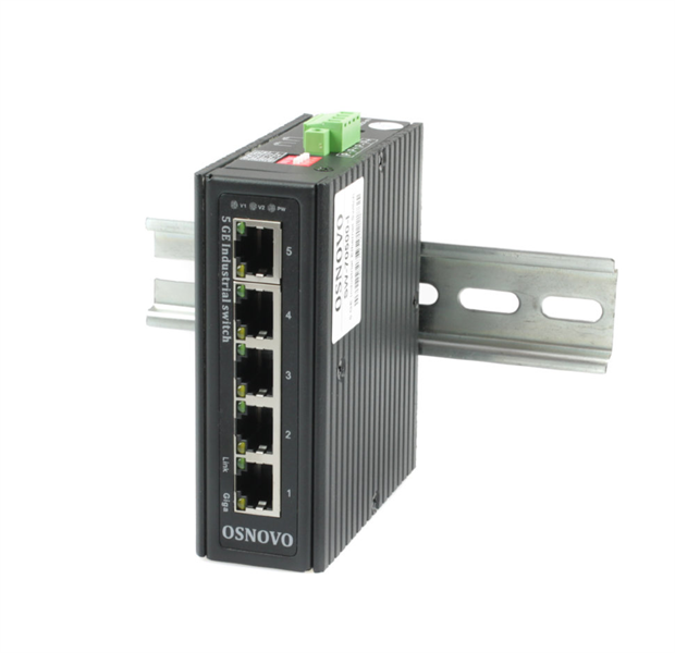 Промышленный коммутатор Gigabit Ethernet OSNOVO SW-70500-I Промышленный коммутатор Gigabit Ethernet на 5GE RJ45 портов. Порты: 5 x GE (10/100/1000Base-T). Встроенная грозозащита 6кВ. Питание: 3 x входа DC9-57V(6W). БП в комплект НЕ входит. М