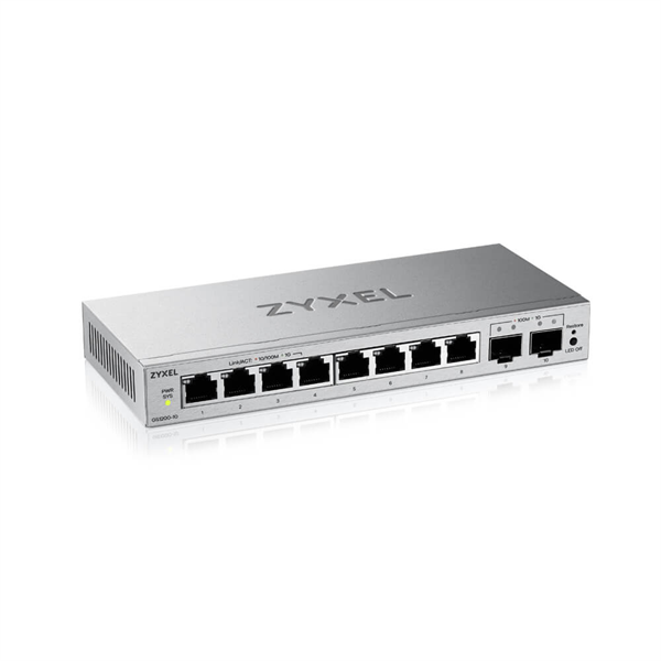 Коммутатор Web Smart L2 коммутатор Zyxel GS1200-10v3, 8xGE, 2xSFP, настольный, бесшумный