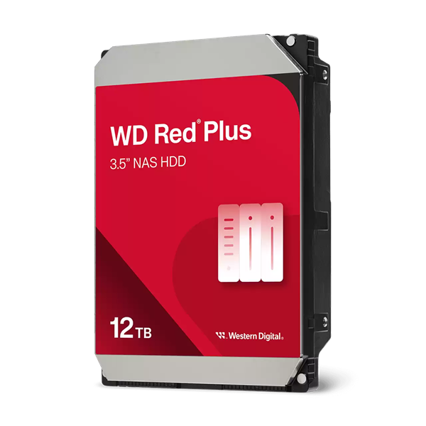 Жесткий диск Western Digital Red Plus NAS HDD 3.5" SATA 12Tb, 7200RPM, 512MB buffer, WD120EFGX, 1 year