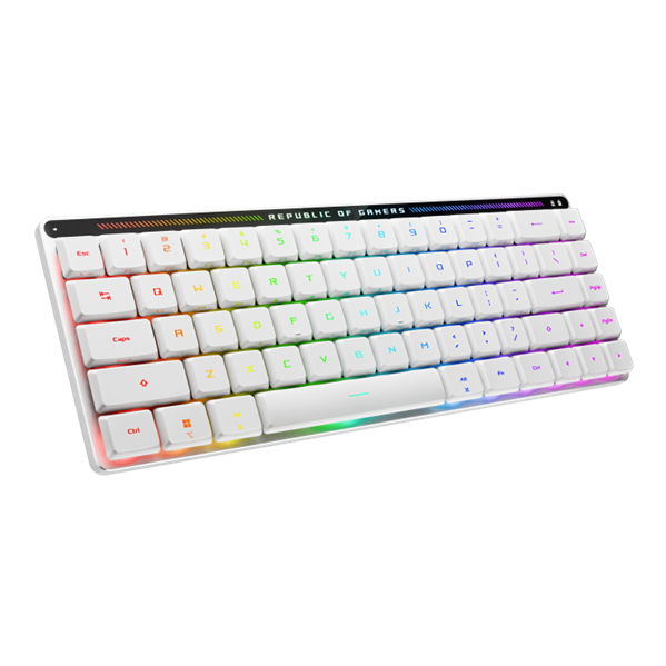 Клавиатра ASUS FALCHION RX LP, 2.4 GHz RF, Bluetooth, 65%, PBT, White