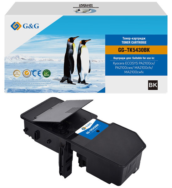 Тонер-картридж G&G GG-TK5430BK TK-5430K черный (1250стр.) для Kyocera Ecosys PA2100cx/PA2100cwx/MA2100cfx/MA2100cwfx
