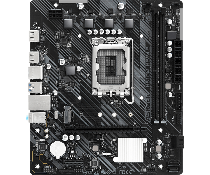 Материнская плата ASROCK H610M-H2/M.2, LGA1700, H610, 2*DDR4, 4*SATA, 1*M.2, 2*USB 3.2, 4*USB 2.0, 1*PCIx16, 1*PCIx1, 2*HDMI, mATX