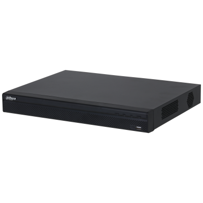 Видеорегистратор DAHUA 16-канальный IP-видеорегистратор 4K и H.265+ Входящий поток до 160Мбит/с; сжатие: H.265+, H.265, H.264+, H.264; разрешение записи до 12Мп; накопители: 2 SATA III до 20Тбайт; воспроизведение: 8кн