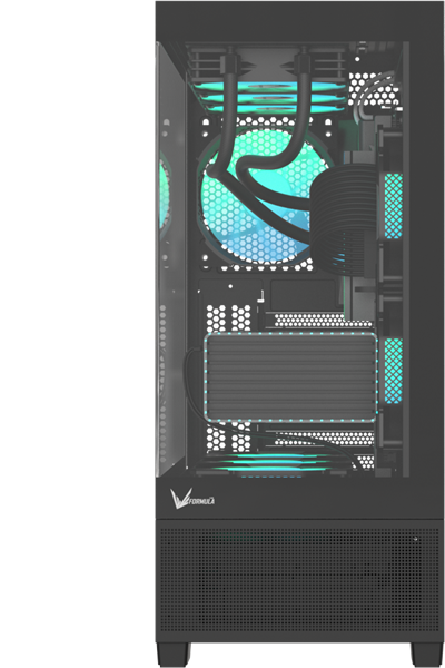 Корпус Formula V Line Crystal E1 Black, ATX, TYPE-C*1, USB3.0*2, Switch Display Panel