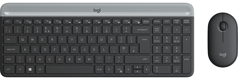 Клавиатура+мышь Logitech Wireless Desktop MK470 (Keybord&mouse), Black, Rus/Eng, [920-009206] (незначительное повреждение коробки)