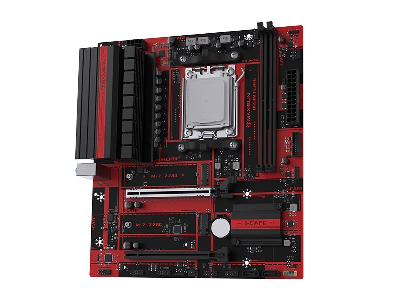 Материнская плата MAXSUN MS-B650M I-CAFE, AM5, B650, 2*DDR5, 2*SATA3, 2*M.2, USB 3.2, USB 2.0, 2*PCIEx16, HDMI, mATX
