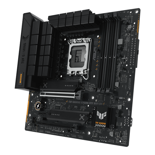 Материнская плата ASUS TUF GAMING B760M-BTF WIFI D4, LGA1700, B760, 4*DDR4, 4*SATA, 3*M.2, 4*USB 3.2, 3*USB 2.0, Type-C, 2*PCIx16, 1*PCIx1, DP+HDMI, mATX; 90MB1E50-M0EAY0