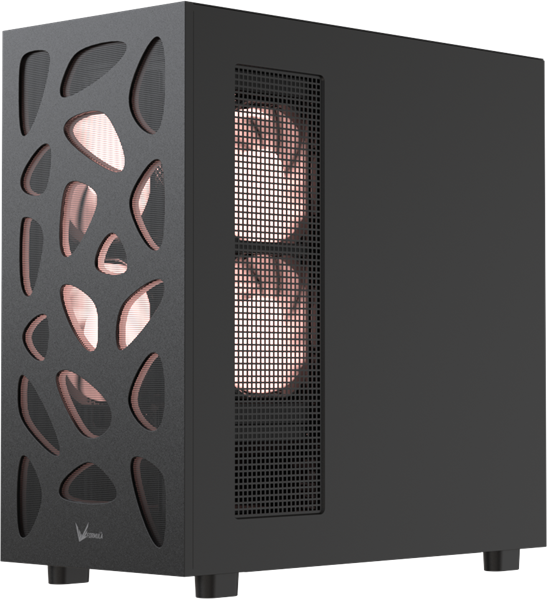 корпус Formula V Line Mana Stone Black AR, ATX, TYPE-C*1, USB2.0*1, USB3.0*1, FRONT 3x120mm ARGB, REAR 1x120mm ARGB