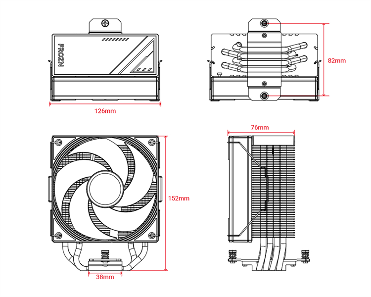 Кулер для процессора ID-COOLING FROZN A410 SE ARGB LGA1700/1200/115X/AM5/AM4 (10шт/кор, TDP 180W, PWM, 4 тепл.трубки прямого контакта, ARGB FAN 120mm, черный) RET