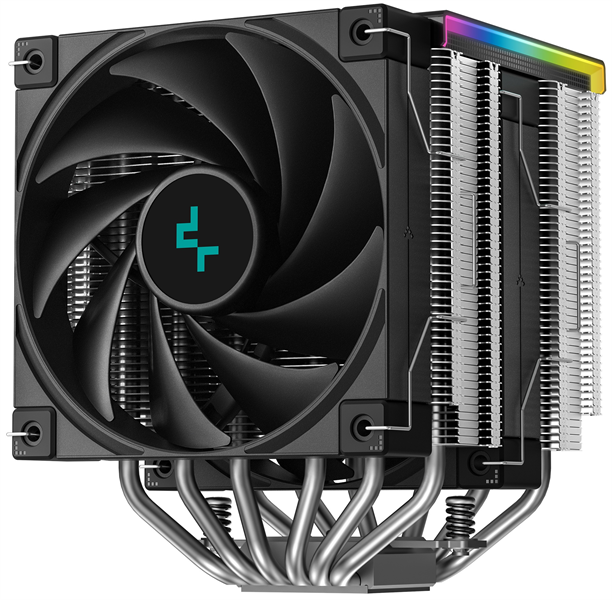 Кулер для процессора DEEPCOOL AK620 DIGITAL SE LGA20XX/1700/1200/115X/AM5/AM4 (9шт/кор, TDP 260W, PWM, DUAL Fan 120mm, 6 тепл. трубок, ARGB, черный) RET (R-AK620-BKADMN-GJD)