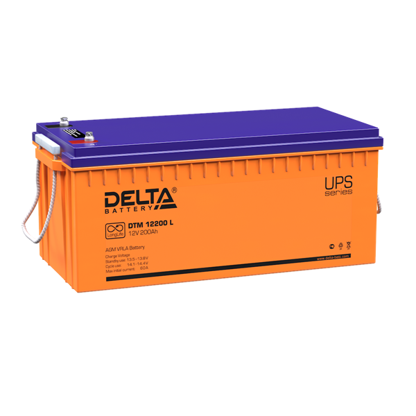 Аккумуляторная батарея Delta Аккумуляторная батарея для ИБП DTM 12200 L (12V / 200Ah) AGM, 12 лет (4614010640005)